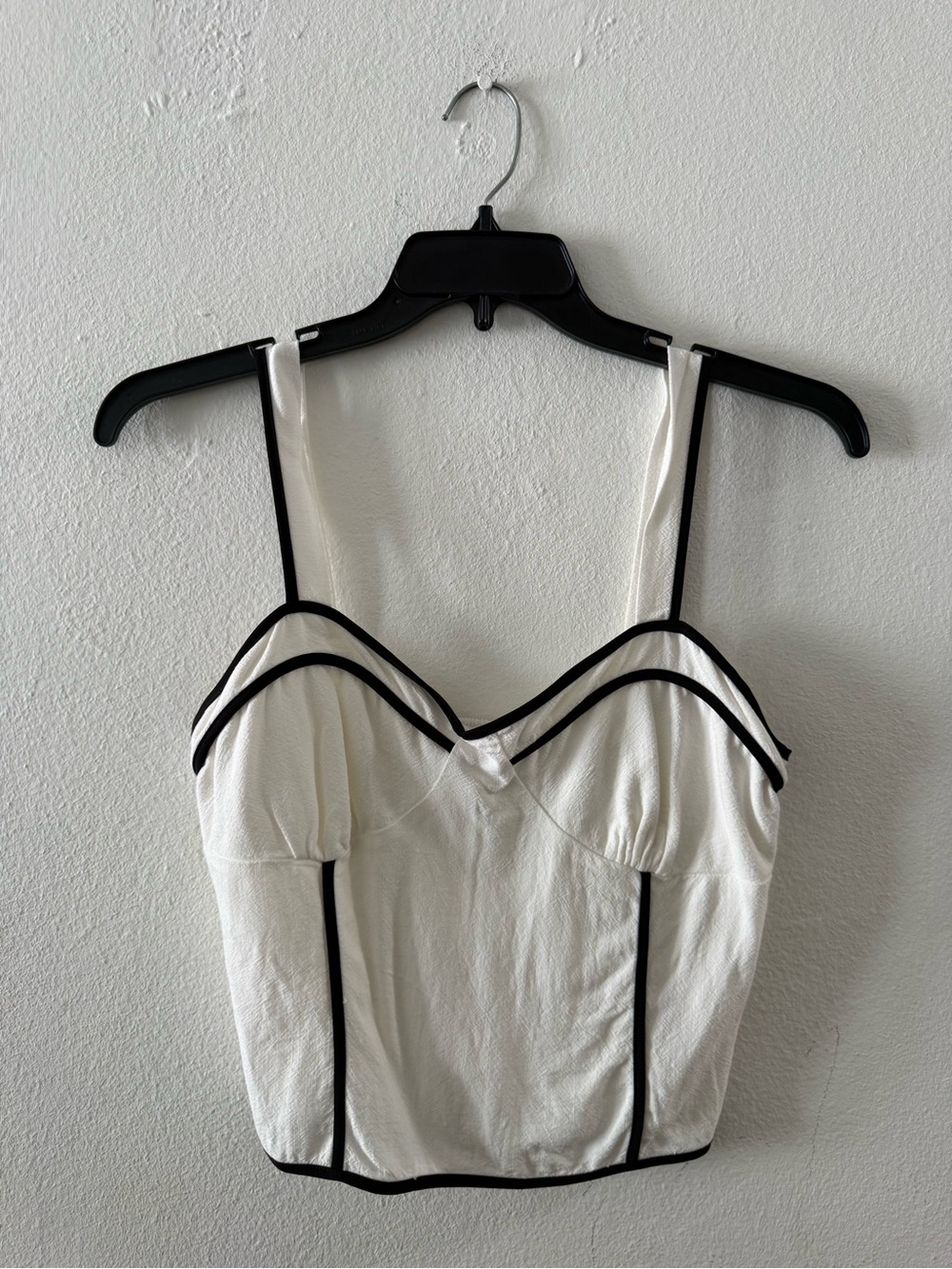 Sienna Sky White Bustier Cami with Black Trim
